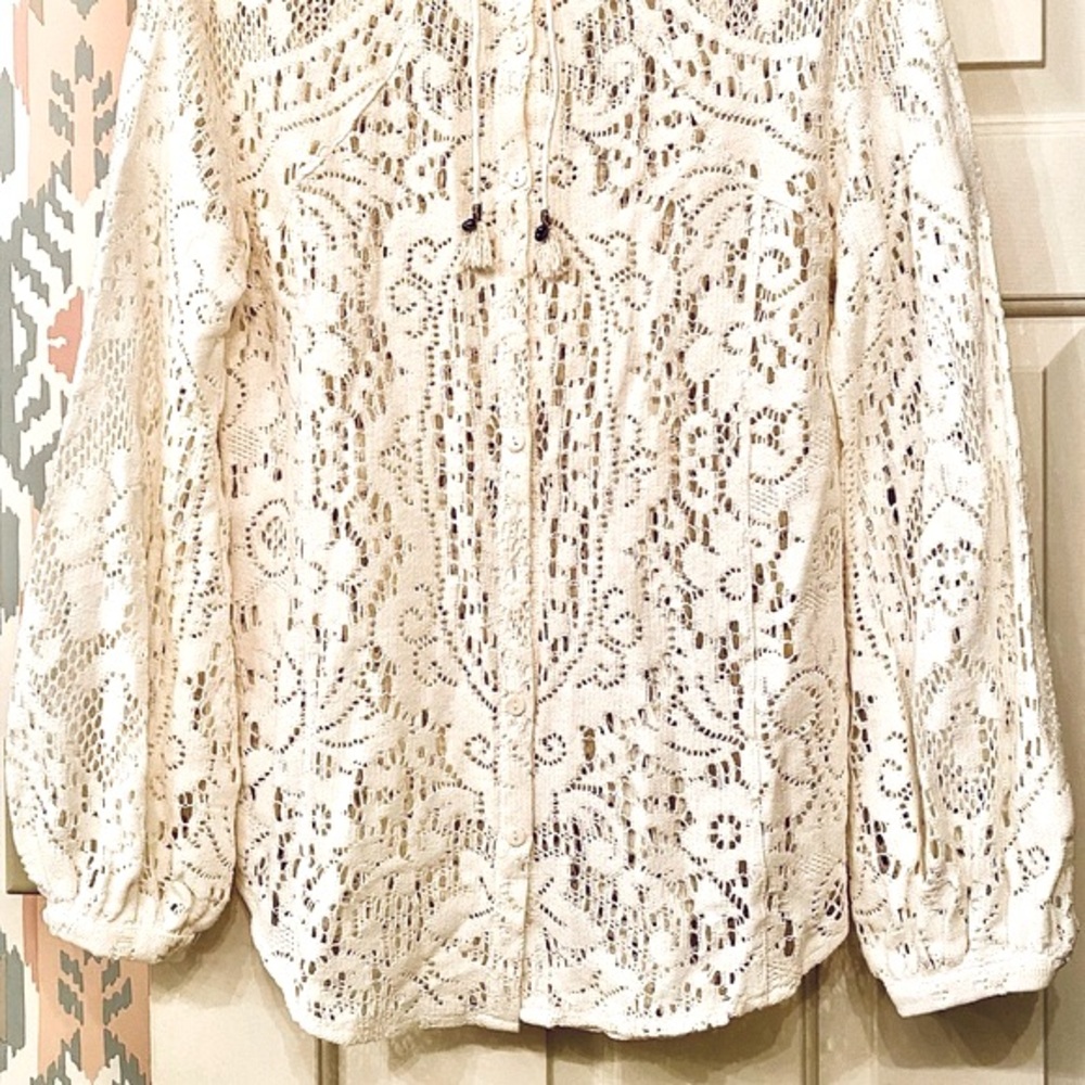 🌺🎉HP🎉🌺 NWT Spell & The Gypsy White Dove Fleetwood Lace Blouse - Picture 12 of 16